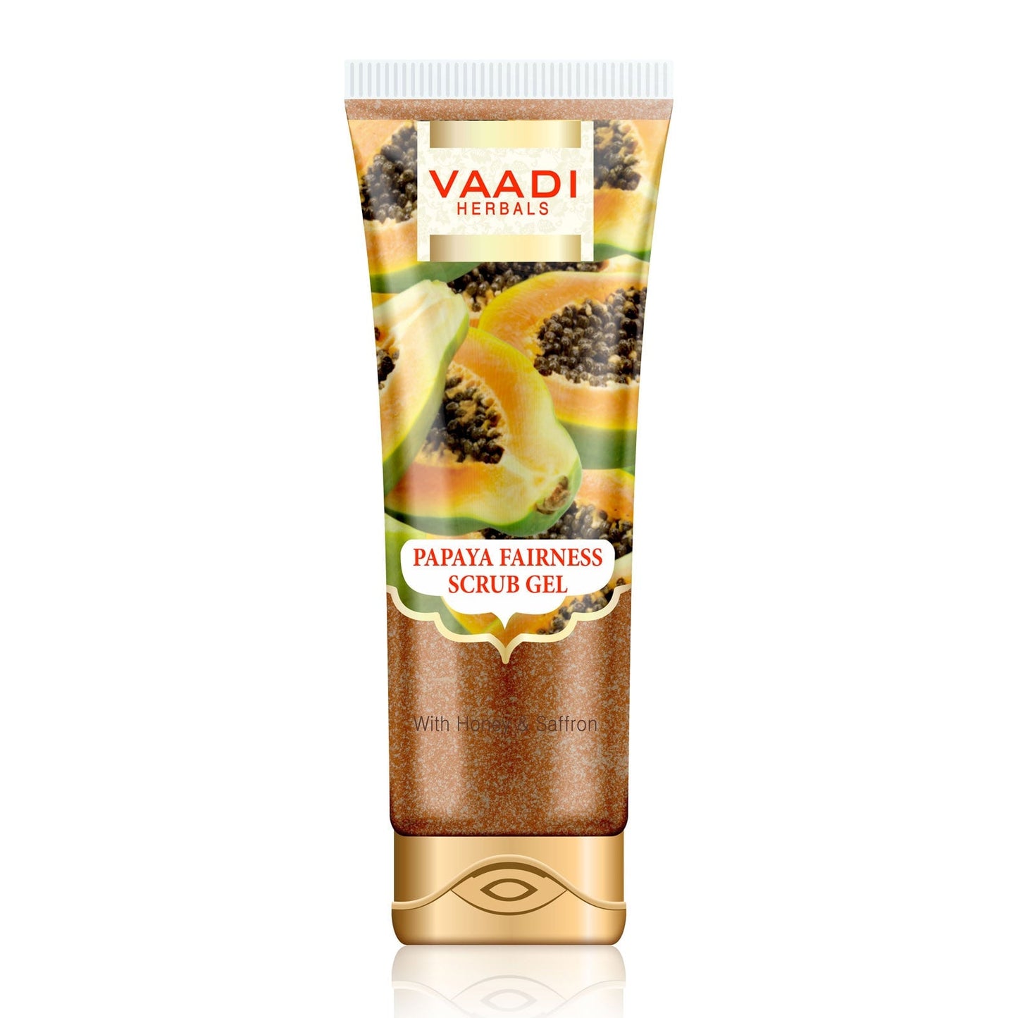 Papaya Scrub Gel with Honey & Saffron - Reduces Tan - Smoothens Skin Texture - Makes Skin Flawless (110 gms / 4 oz)