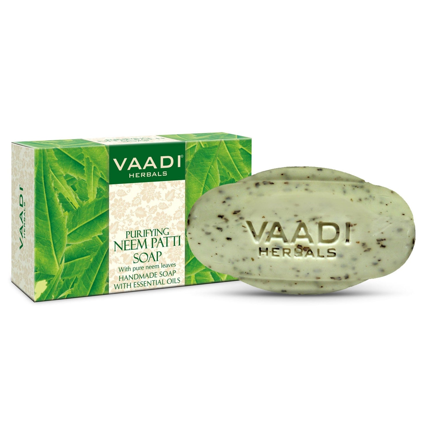 Organic Neem Soap with Pure Neem Leaves (Anti Bacterial) - Detoxifies Skin (75 gms / 2.7 oz)
