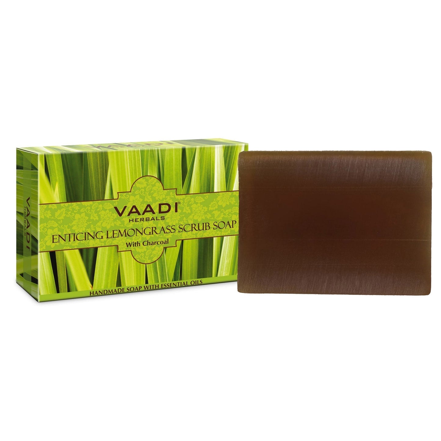 Enticing Organic Lemongrass Soap with Charcoal - Exfoliates & Polishes Skin (75 gms / 2.7 oz)