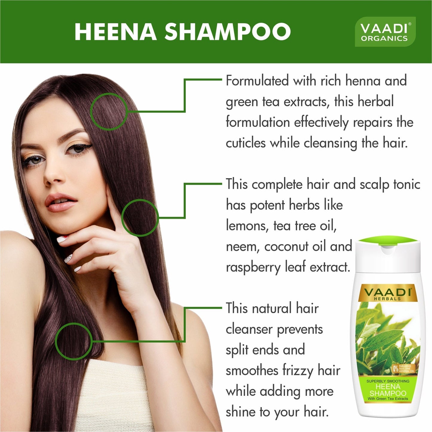 Superbly Smoothing Organic Heena Shampoo with Green Tea Extract (110 ml/4 fl oz)