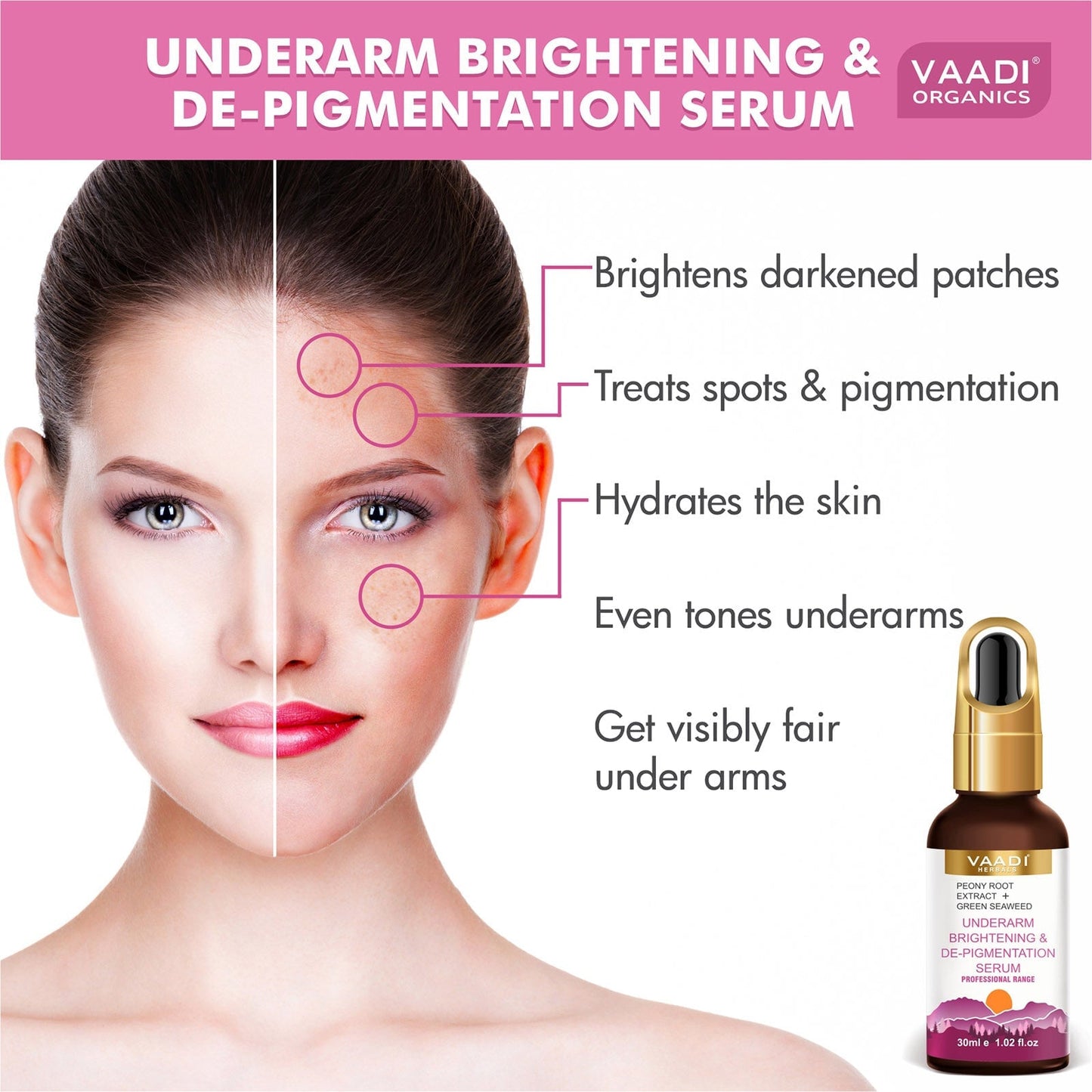 Underarm Brightening & De-Pigmentation Serum With Peony Root Extract & Green Seaweed (30 ml/ 1.02 oz)