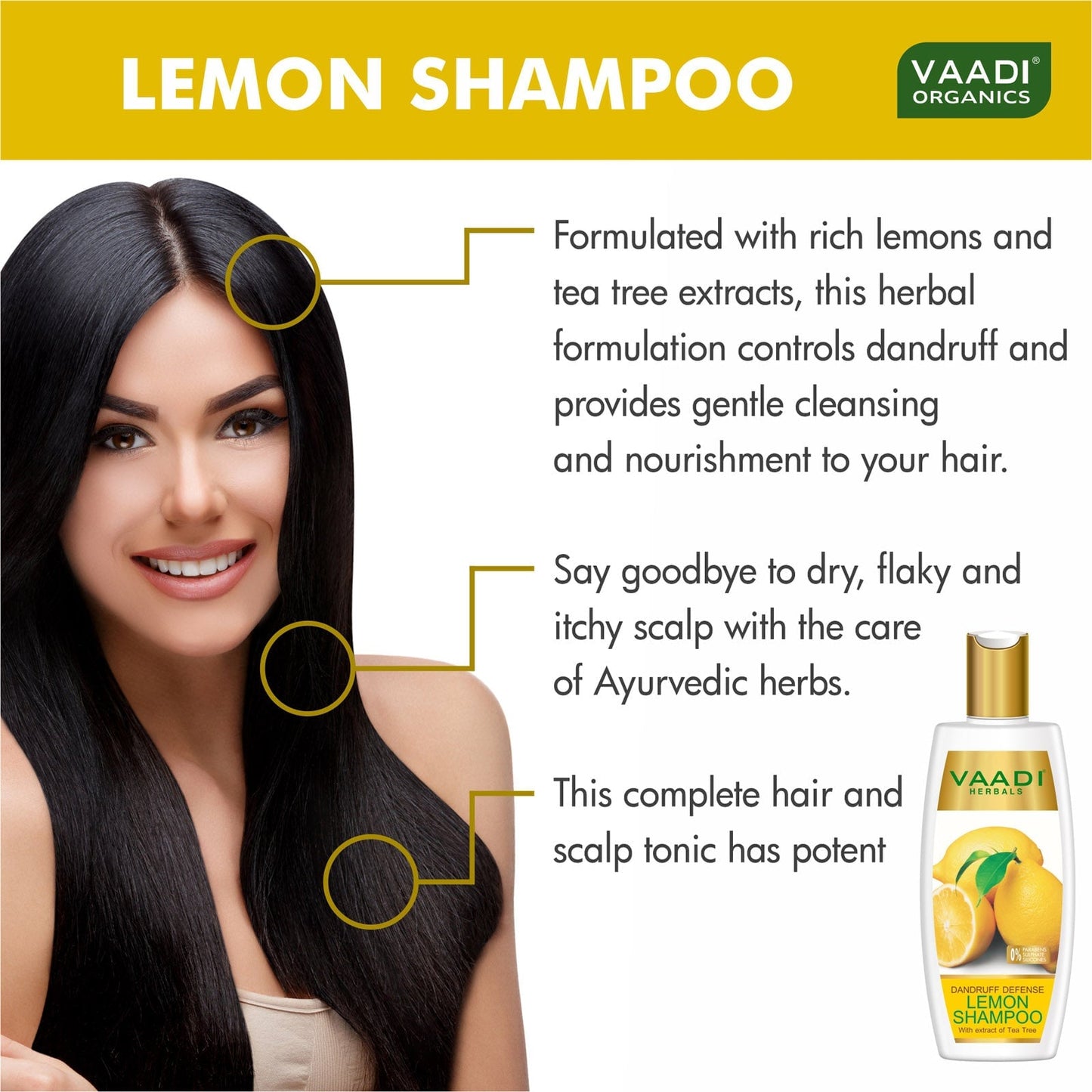 Dandruff Defense Organic Lemon Shampoo with Tea Tree Extract (350 ml/ 12 fl oz)