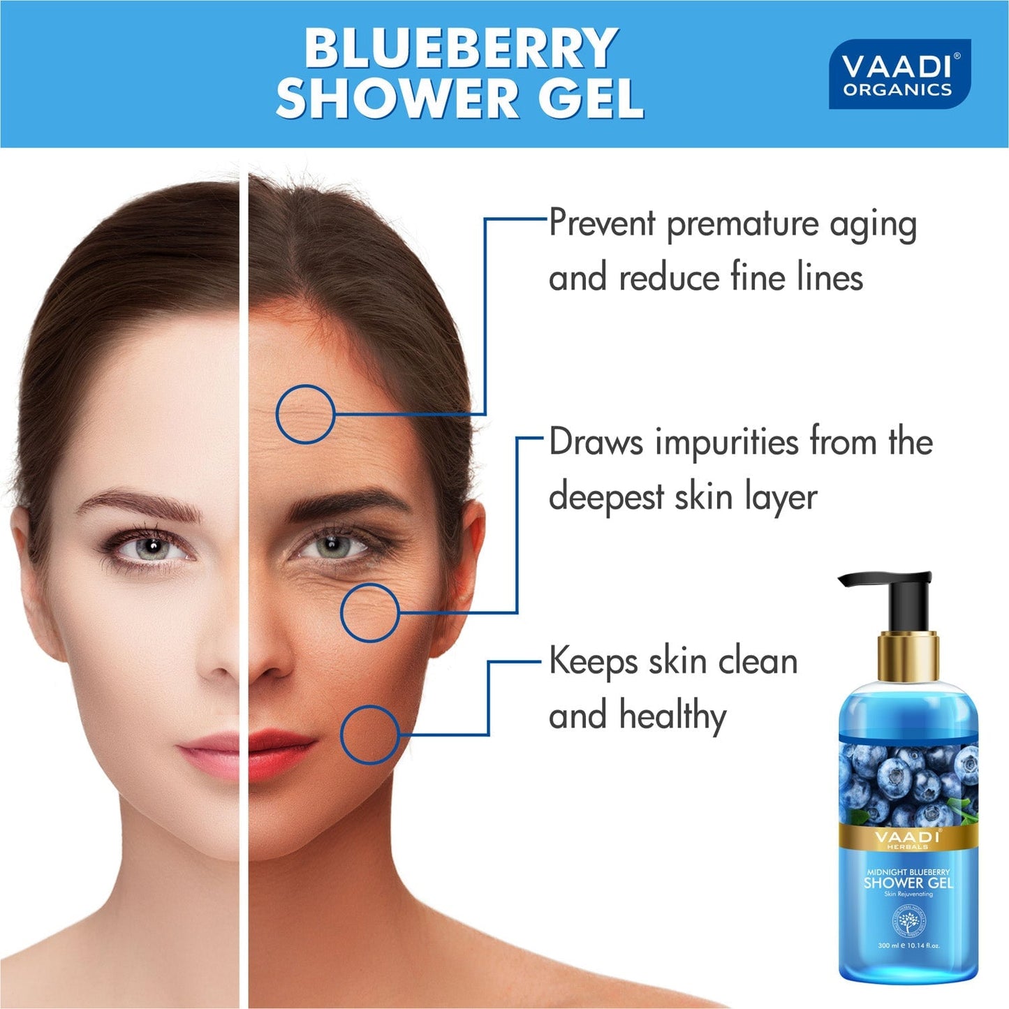Midnight Organic Blueberry Shower Gel - Skin Tightening Therapy (300 ml / 10.2 fl oz)