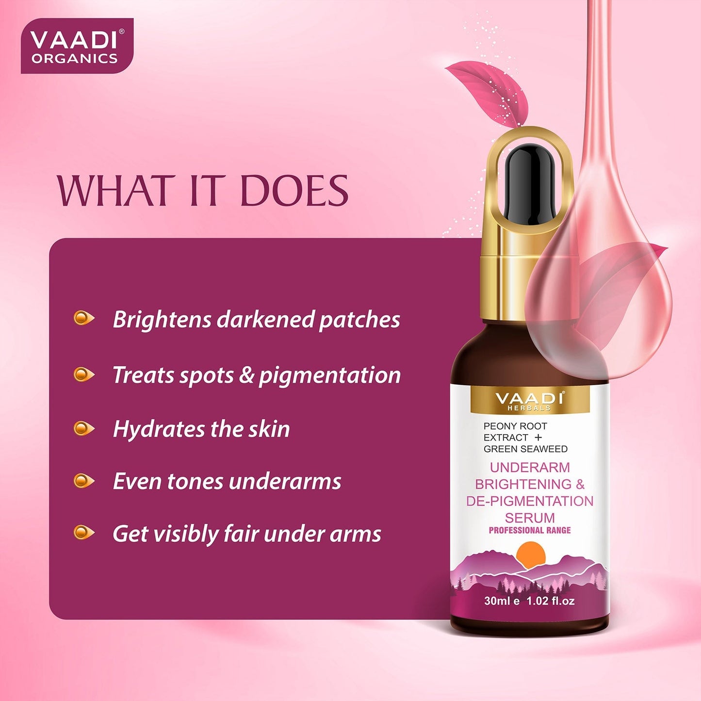 Underarm Brightening & De-Pigmentation Serum With Peony Root Extract & Green Seaweed (30 ml/ 1.02 oz)