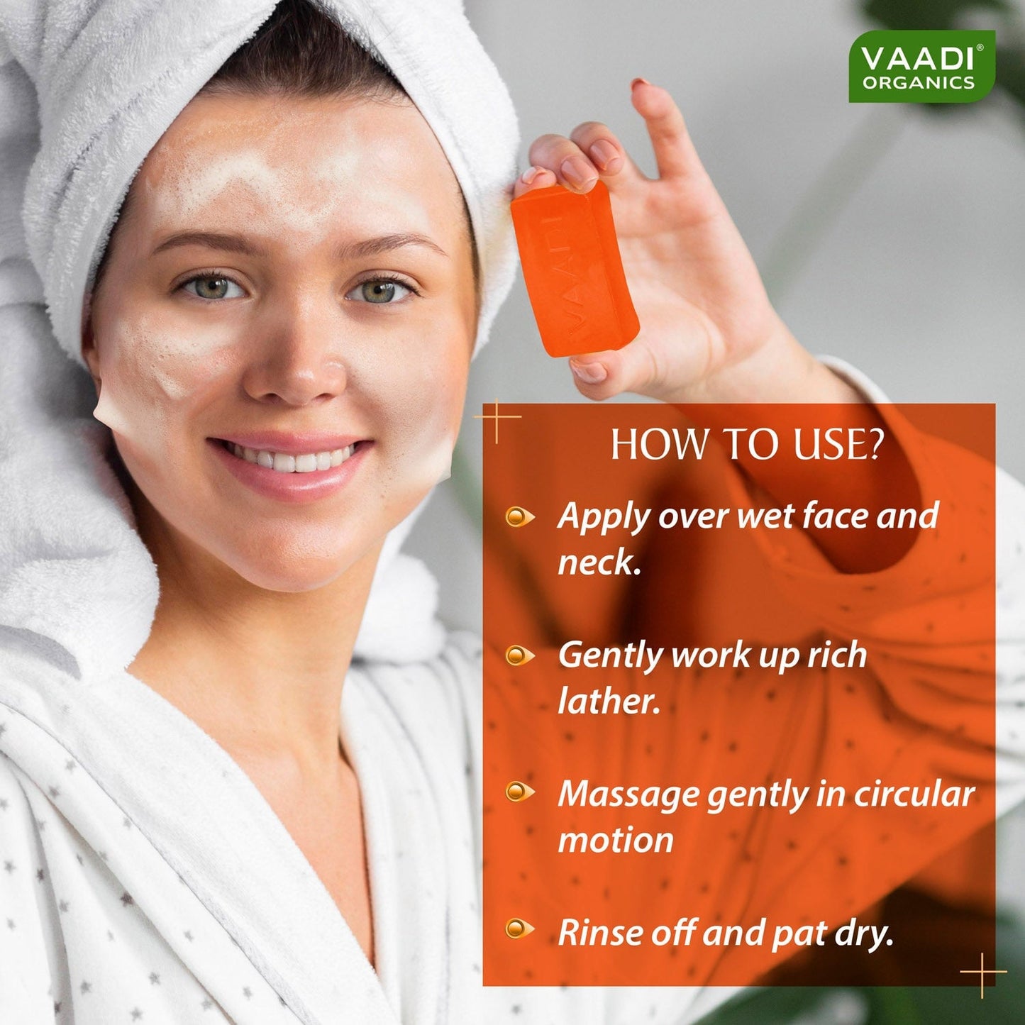 Saffron Sandal Facial Bar with Orange Peel Extract - Reduces Marks (25 gms/0.9 oz)