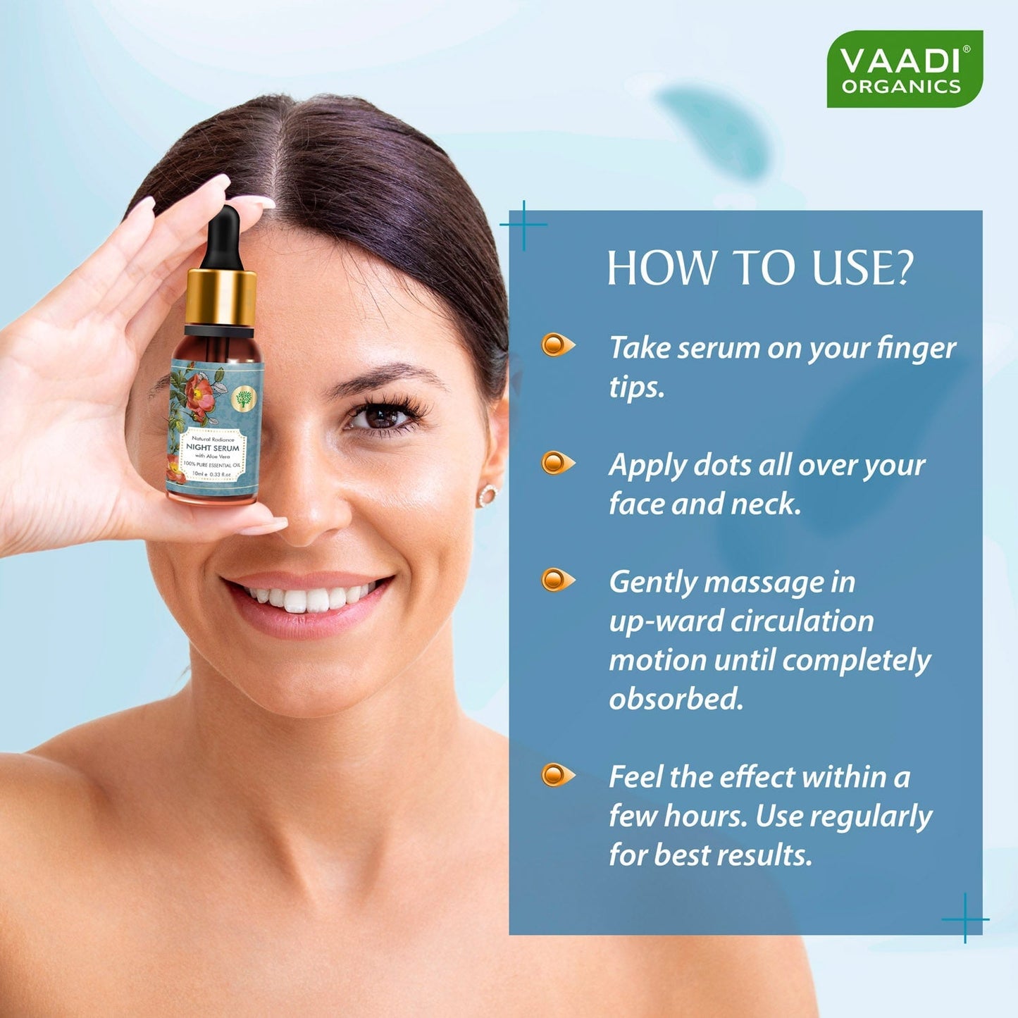 Natural Radiance Night Serum with Aloe Vera - Reduces Dark Spots & patches, Repairs Damaged & Uneven Skin (10 ml/ 0.33 oz)