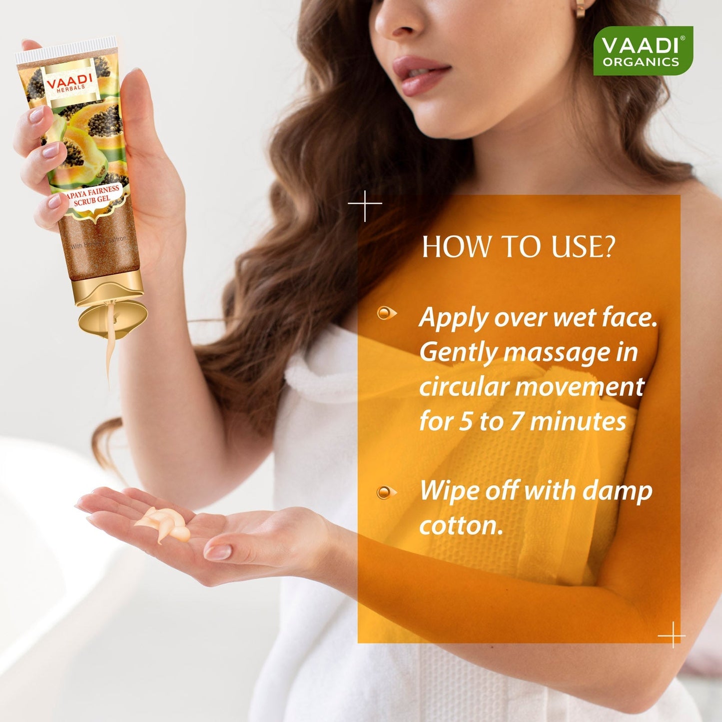 Papaya Scrub Gel with Honey & Saffron - Reduces Tan - Smoothens Skin Texture - Makes Skin Flawless (110 gms / 4 oz)