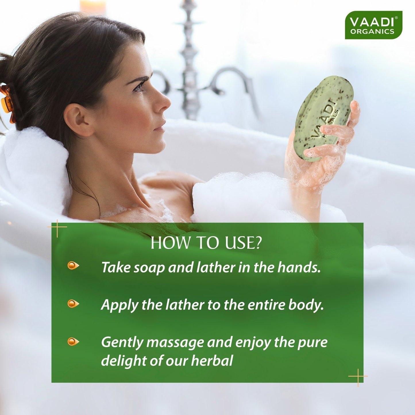 Organic Neem Soap with Pure Neem Leaves (Anti Bacterial) - Detoxifies Skin (6 x 75 gms / 2.7 oz)