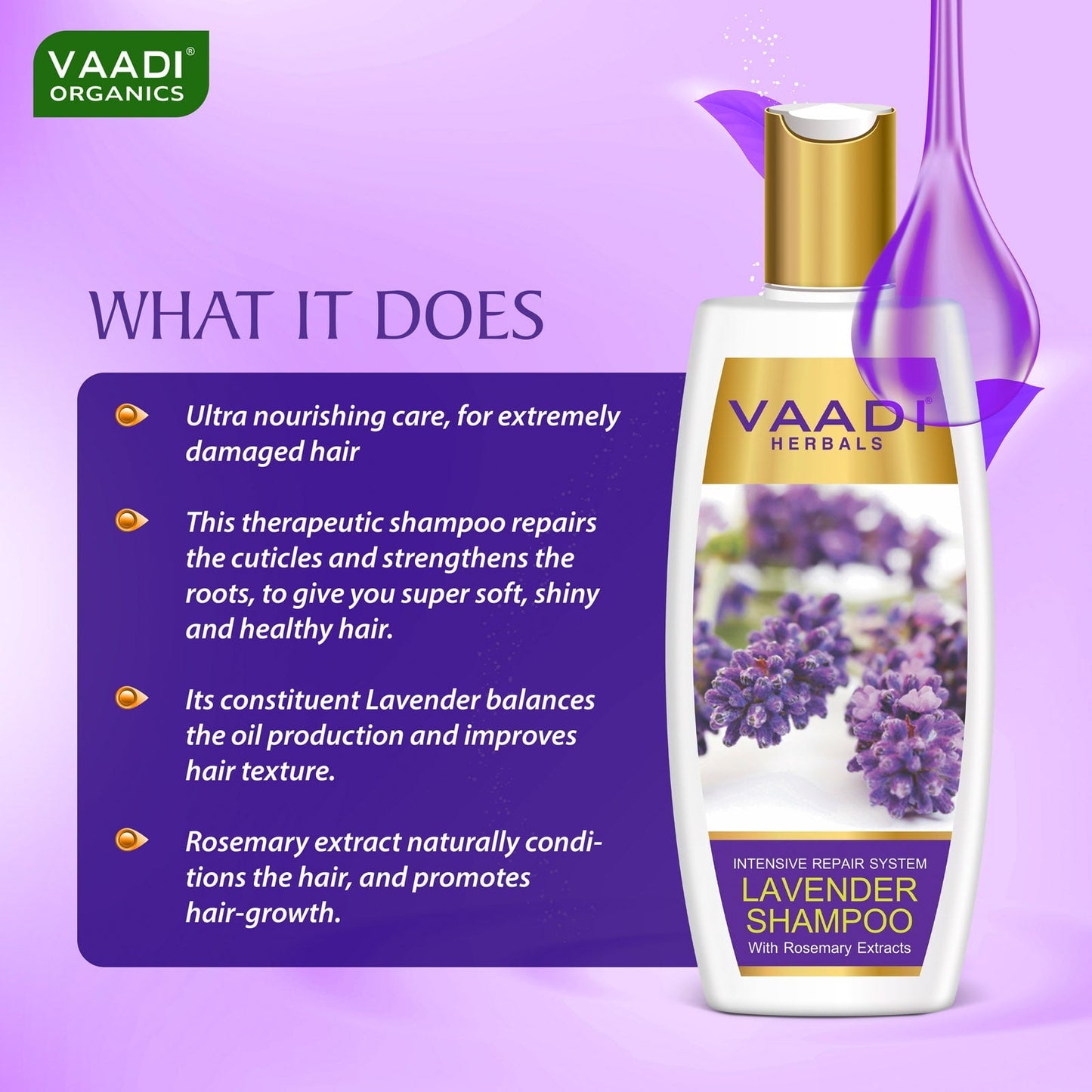 Intensive Repair Organic Lavender Shampoo with Rosemary Extract (350 ml/ 12 fl oz)