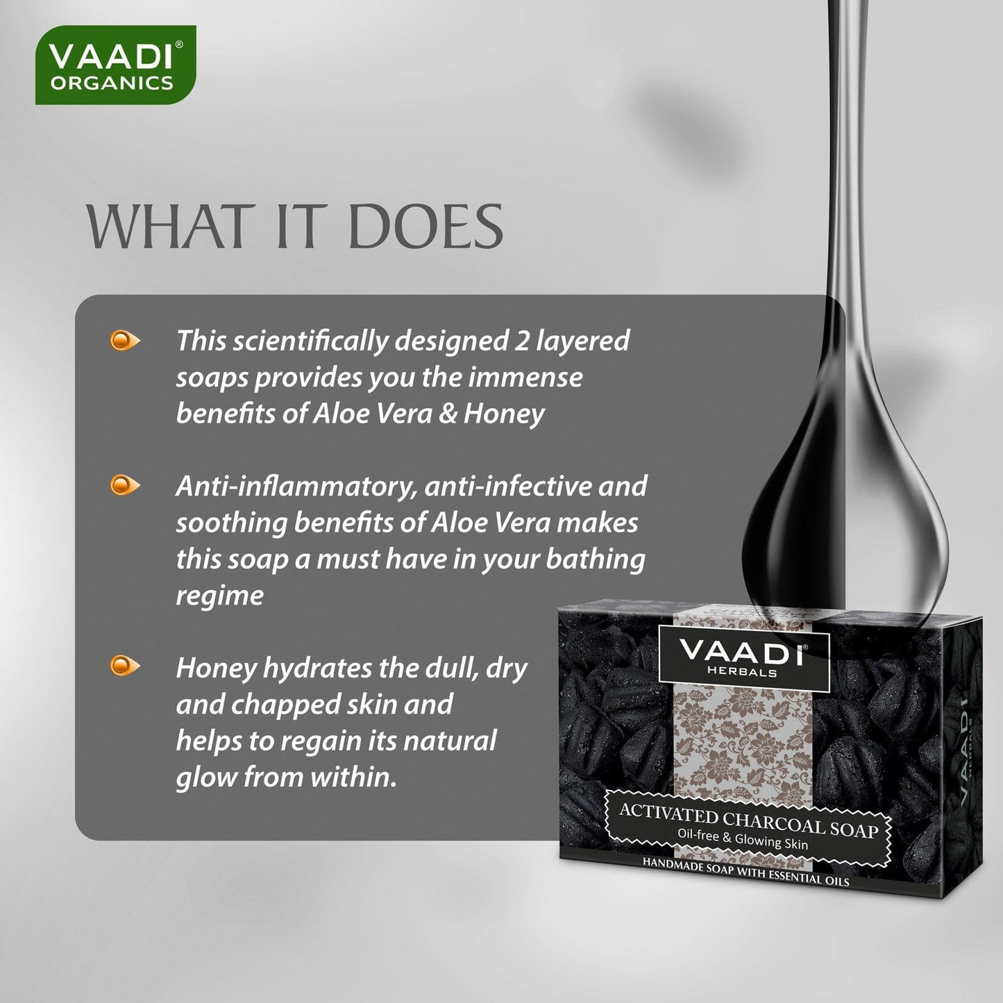 Activated Charcoal Soap - Detoxifies Skin - Brightens The Skin Tone (75 gms / 2.7 oz)