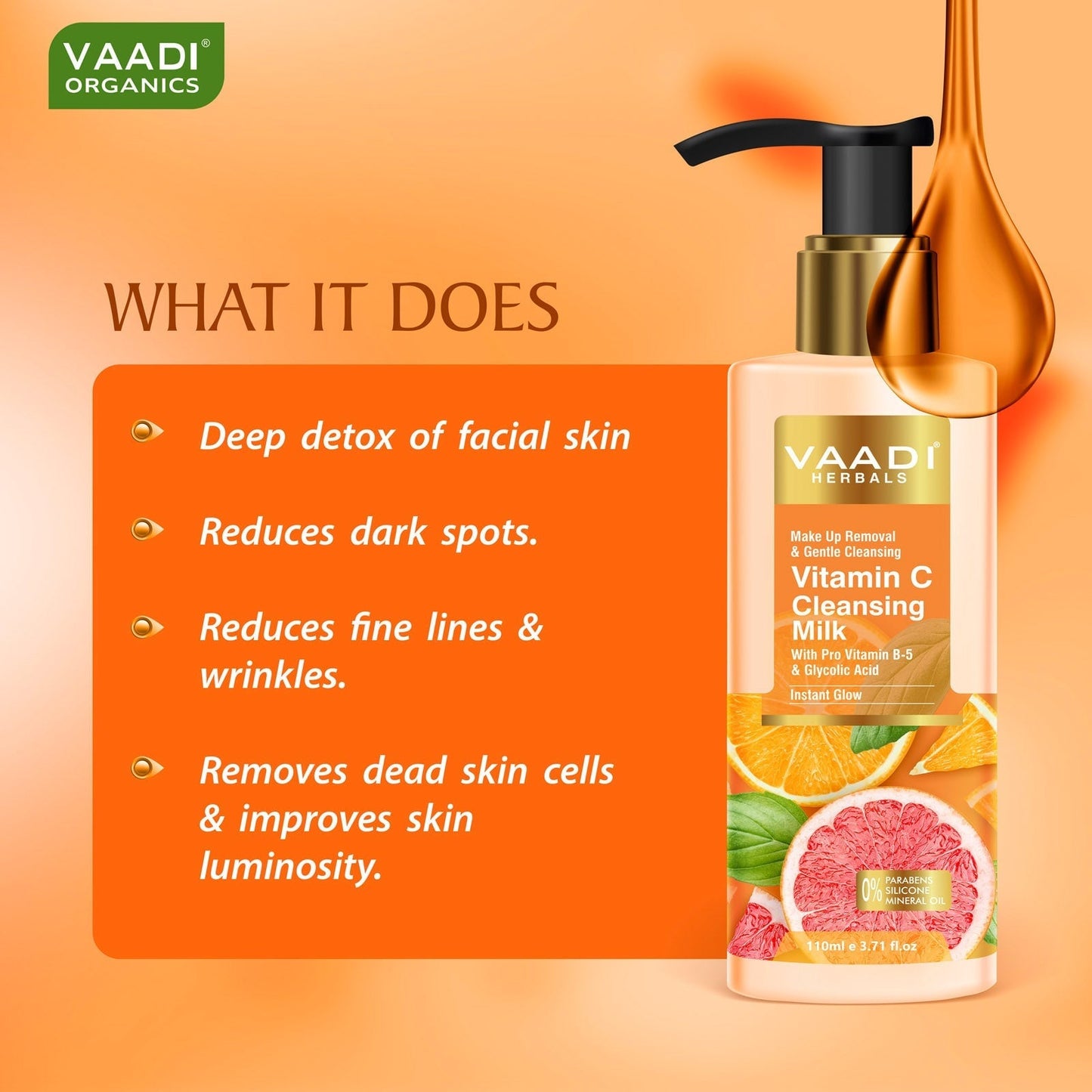 Vitamin C Cleansing Milk with Pro Vitamin B-5 & Glycolic Acid (110 ml/4 fl oz)