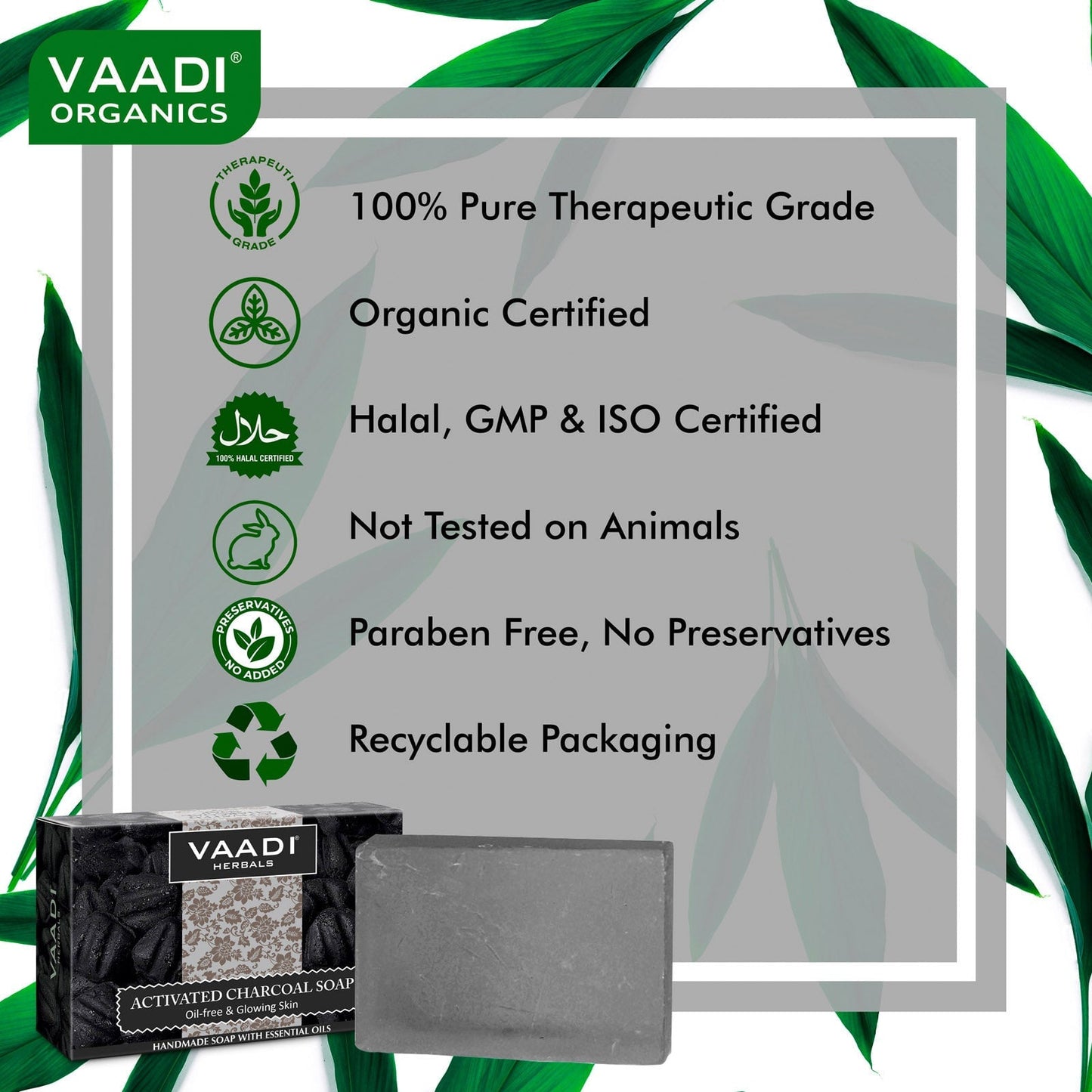 Activated Charcoal Soap - Detoxifies Skin - Brightens The Skin Tone (75 gms / 2.7 oz)