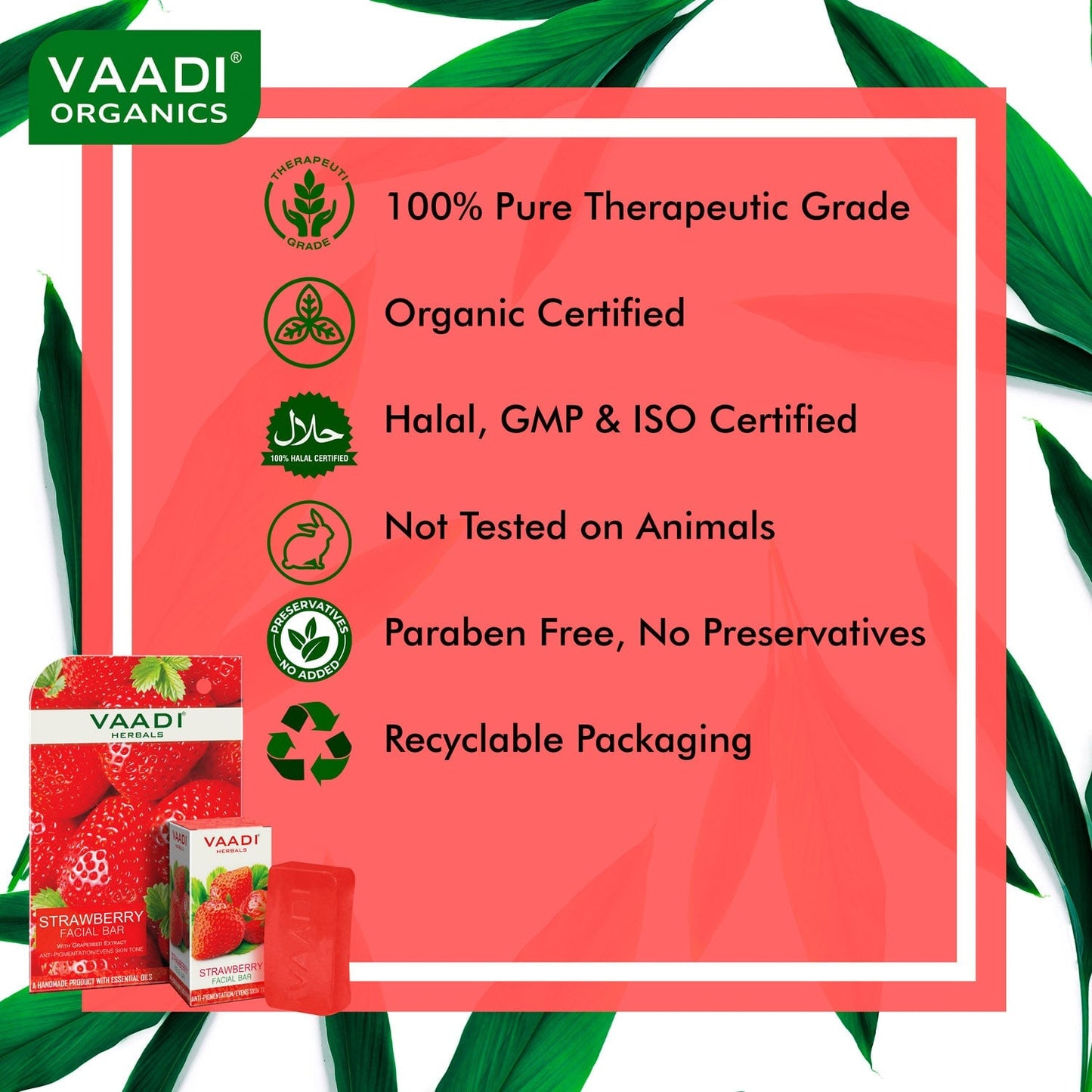 Strawberry Facial Bar with Grapeseed Extract - Anti Ageing (25 gms/0.9 oz)