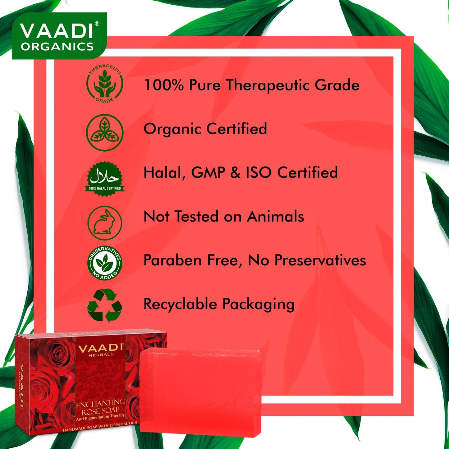 Enchanting Organic Rose Soap with Mulberry Extract - Anti Pigmentation Therapy (3 x 75 gms/2.7 oz)