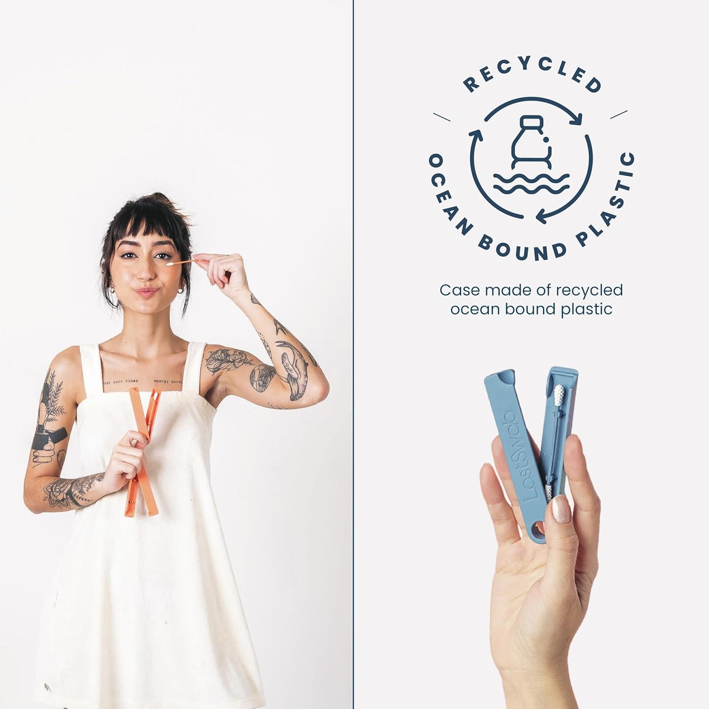 LastSwab® Reusable Cotton Swabs for Gentle & Eco-Friendly Beauty Routines - The Sustainable Alternative to Single-Use Q Tips - Zero Waste & Easy to Clean - Comes with a Travel Case Holder (Red)