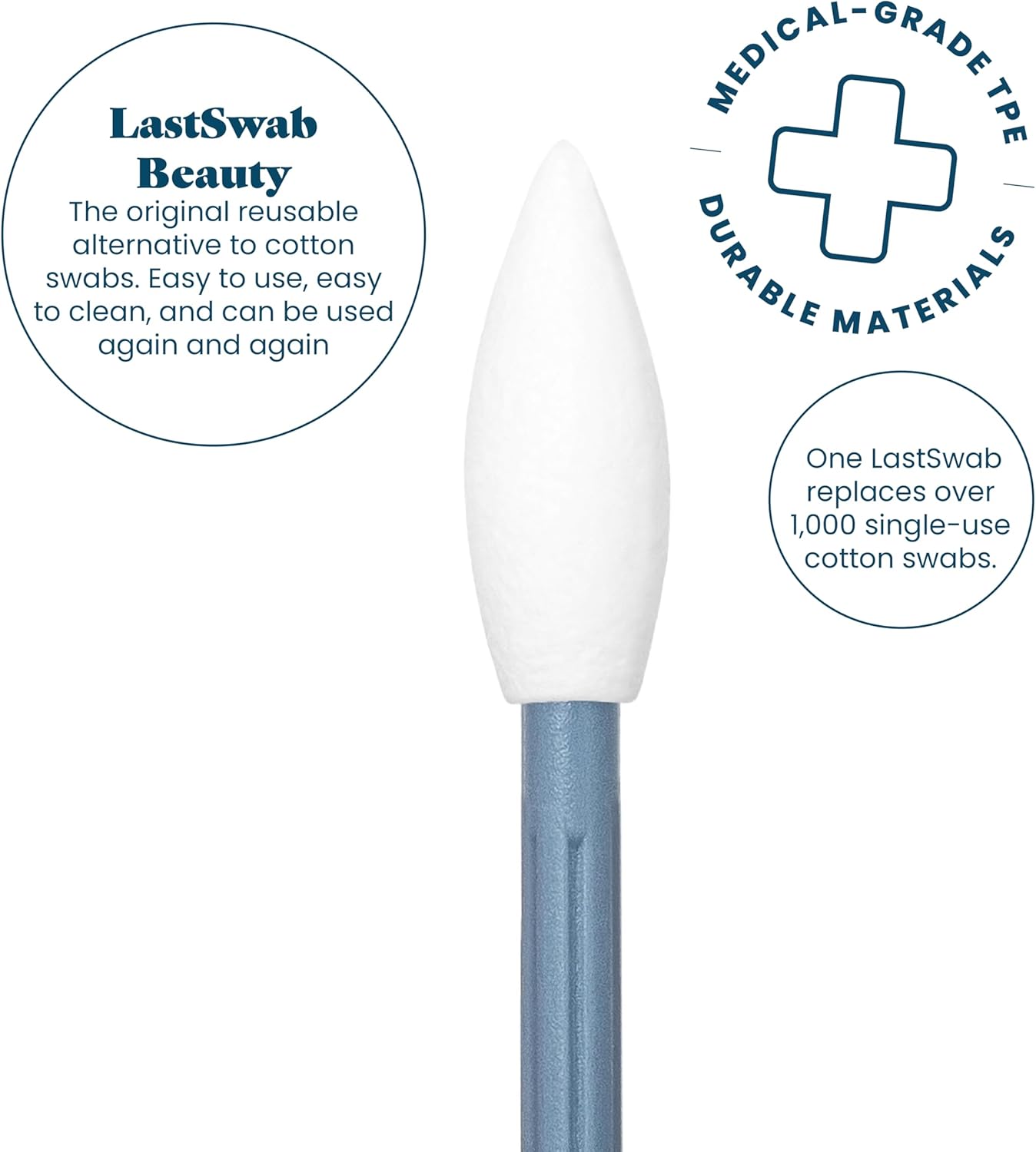 LastSwab® Reusable Cotton Swabs for Gentle & Eco-Friendly Beauty Routines - The Sustainable Alternative to Single-Use Q Tips - Zero Waste & Easy to Clean - Comes with a Travel Case Holder (Red)