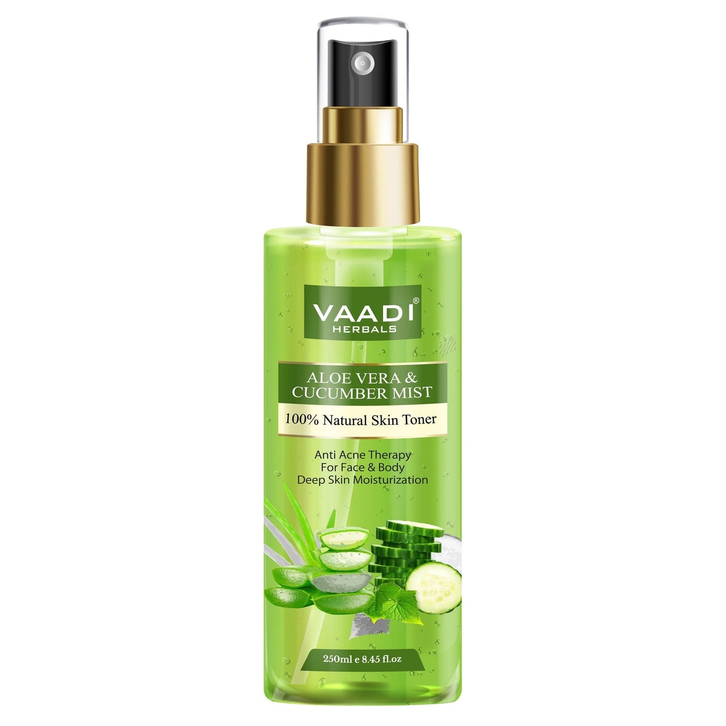 Pack of 2 Skin Toners - Lavender Water and Aloe Vera & Cucumber Mist - 100% Natural & Pure (2 x 250 ml / 8.5 fl oz)