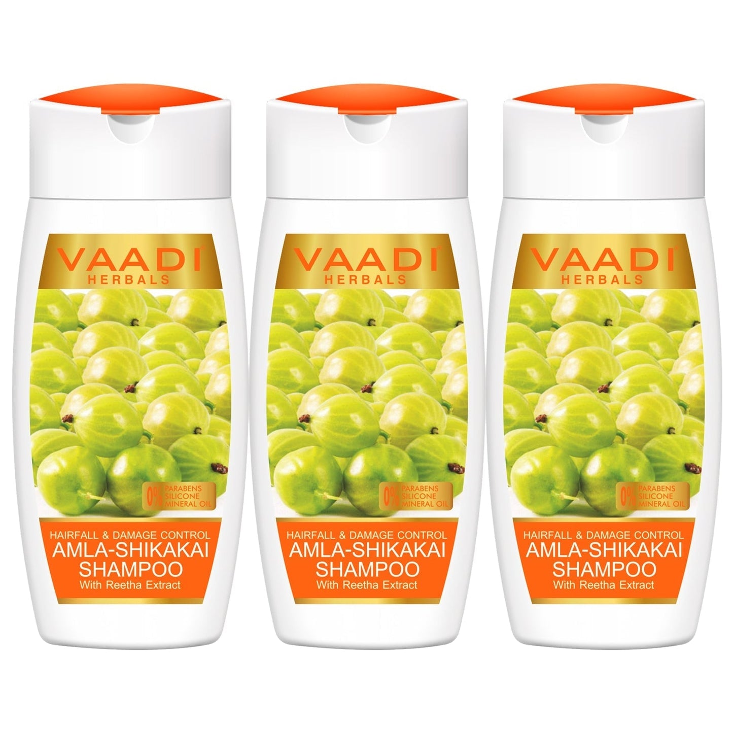 Hairfall & Damage Control Organic Shampoo (Indian Gooseberry Extract) (3 x 110 ml/4 fl oz)