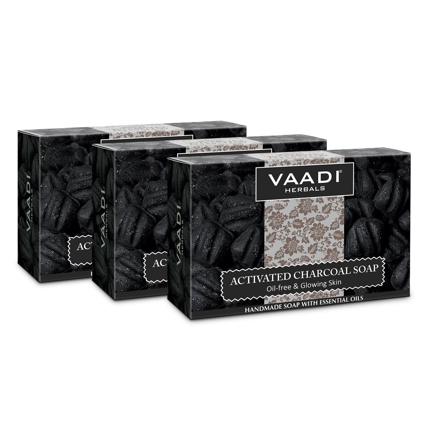 Activated Charcoal Soap - Detoxifies Skin - Brightens The Skin Tone (3 x 75 gms / 2.7 oz)