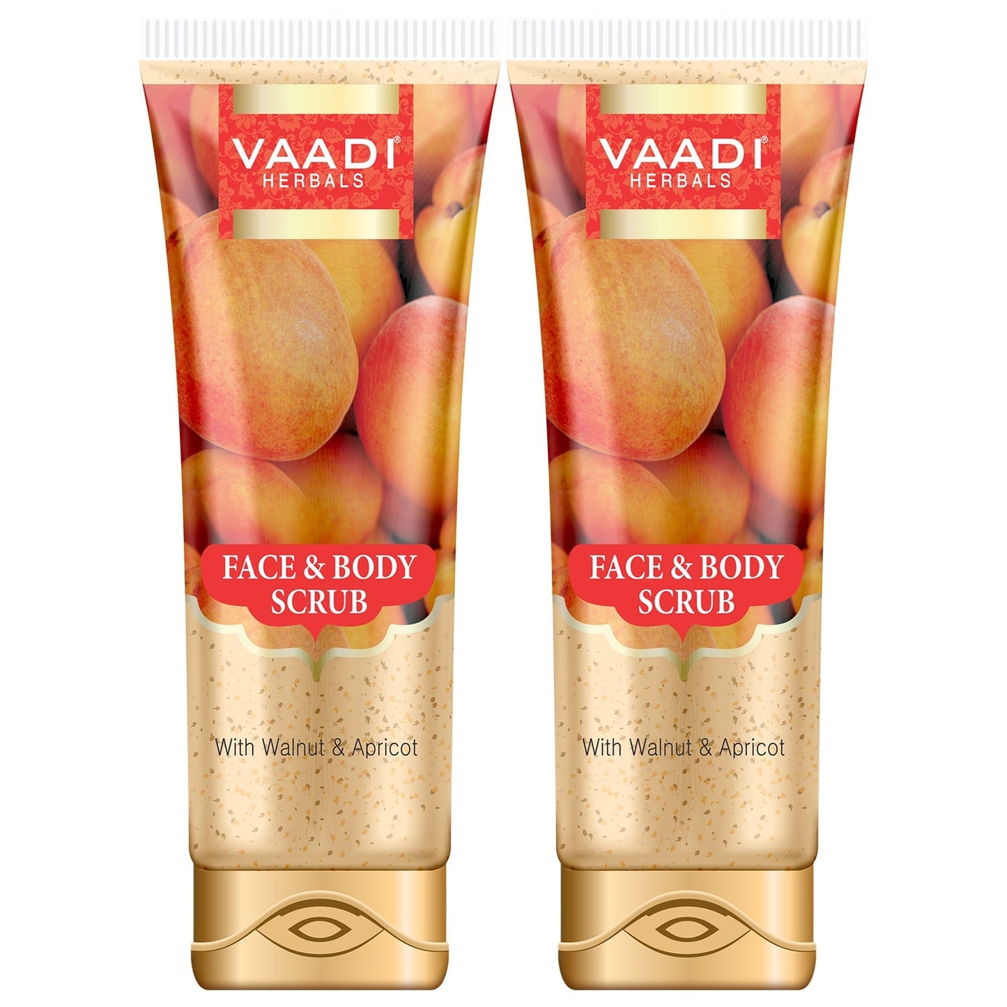 Organic Face & Body Scrub with Walnut & Apricot - Exfoliates & Unclogs Pores ( 2 x 110 gms / 4 oz)