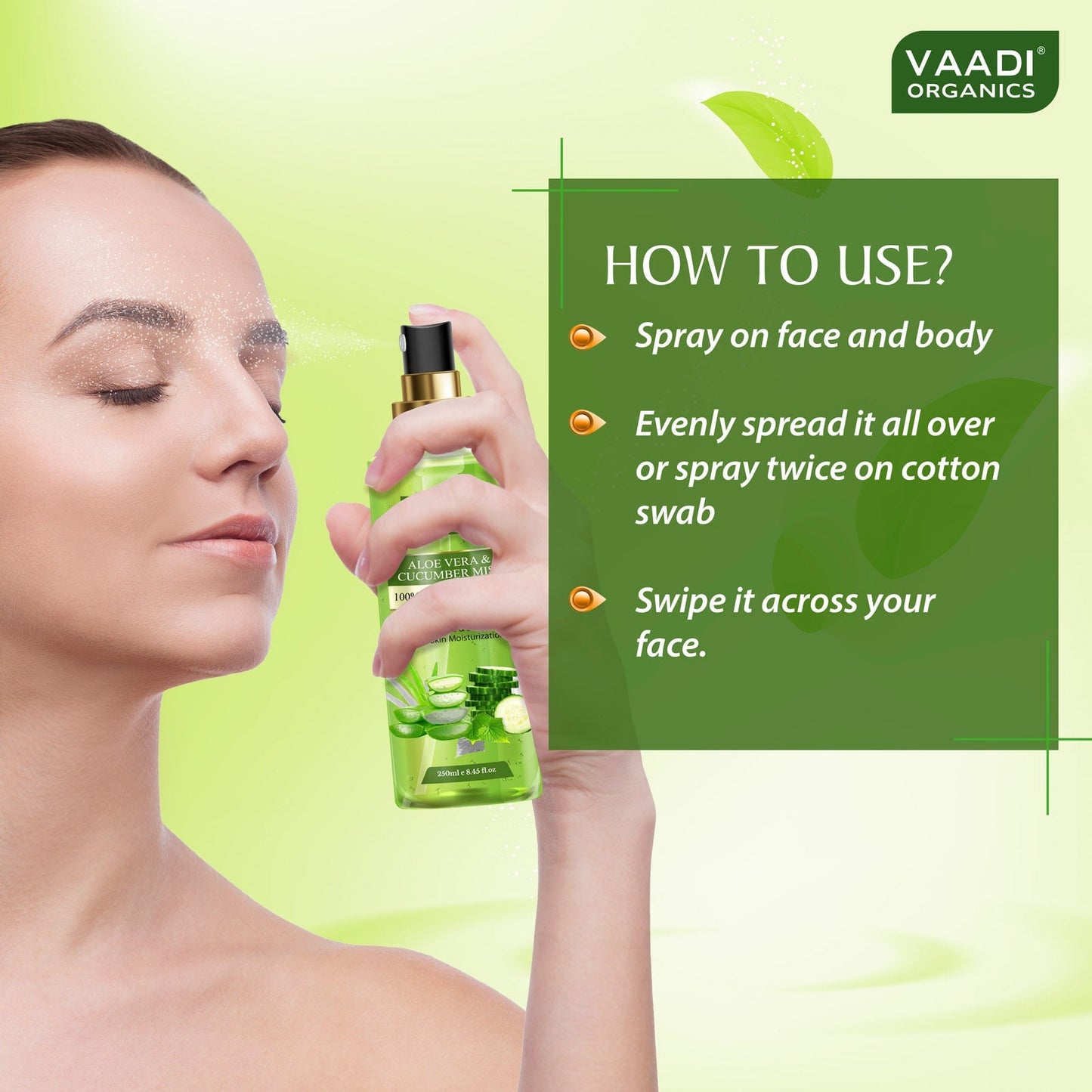 Pack of 2 Skin Toners - Lavender Water and Aloe Vera & Cucumber Mist - 100% Natural & Pure (2 x 250 ml / 8.5 fl oz)