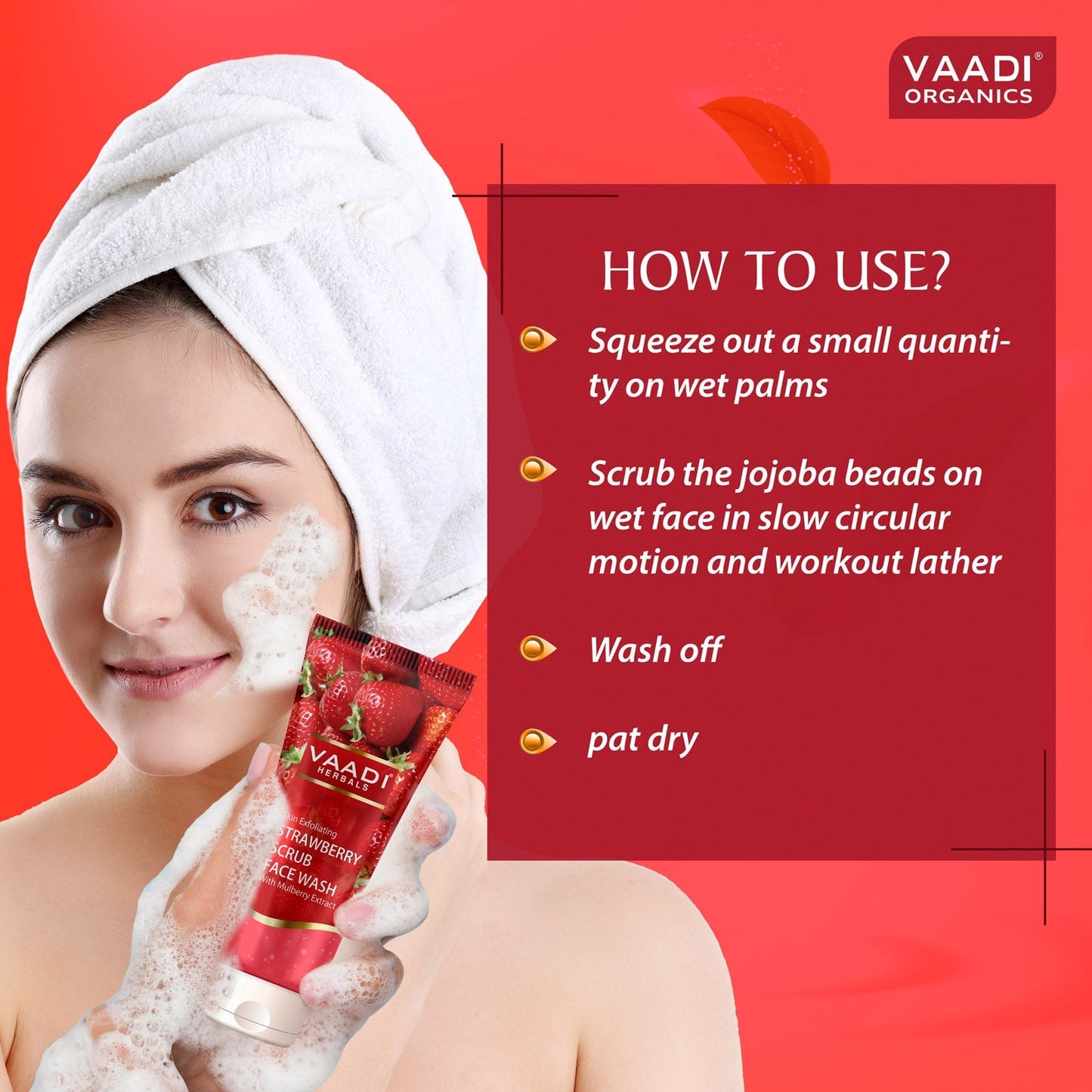 Skin Exfoliating Organic Strawberry Scrub Face Wash with Mulberry Extract (60ml/ 21.1 fl oz)