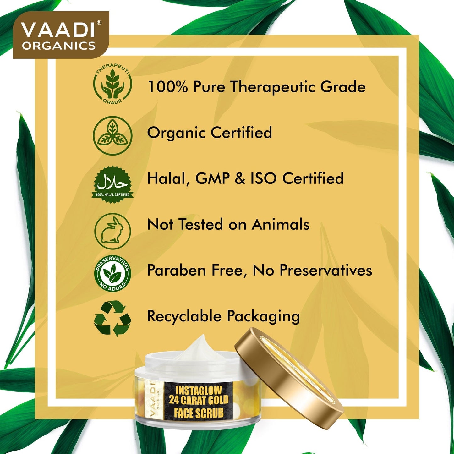 24 Carat Gold Scrub with Sandalwood & Turmeric - Clears Oil & Impurities (50 gms / 2 oz)