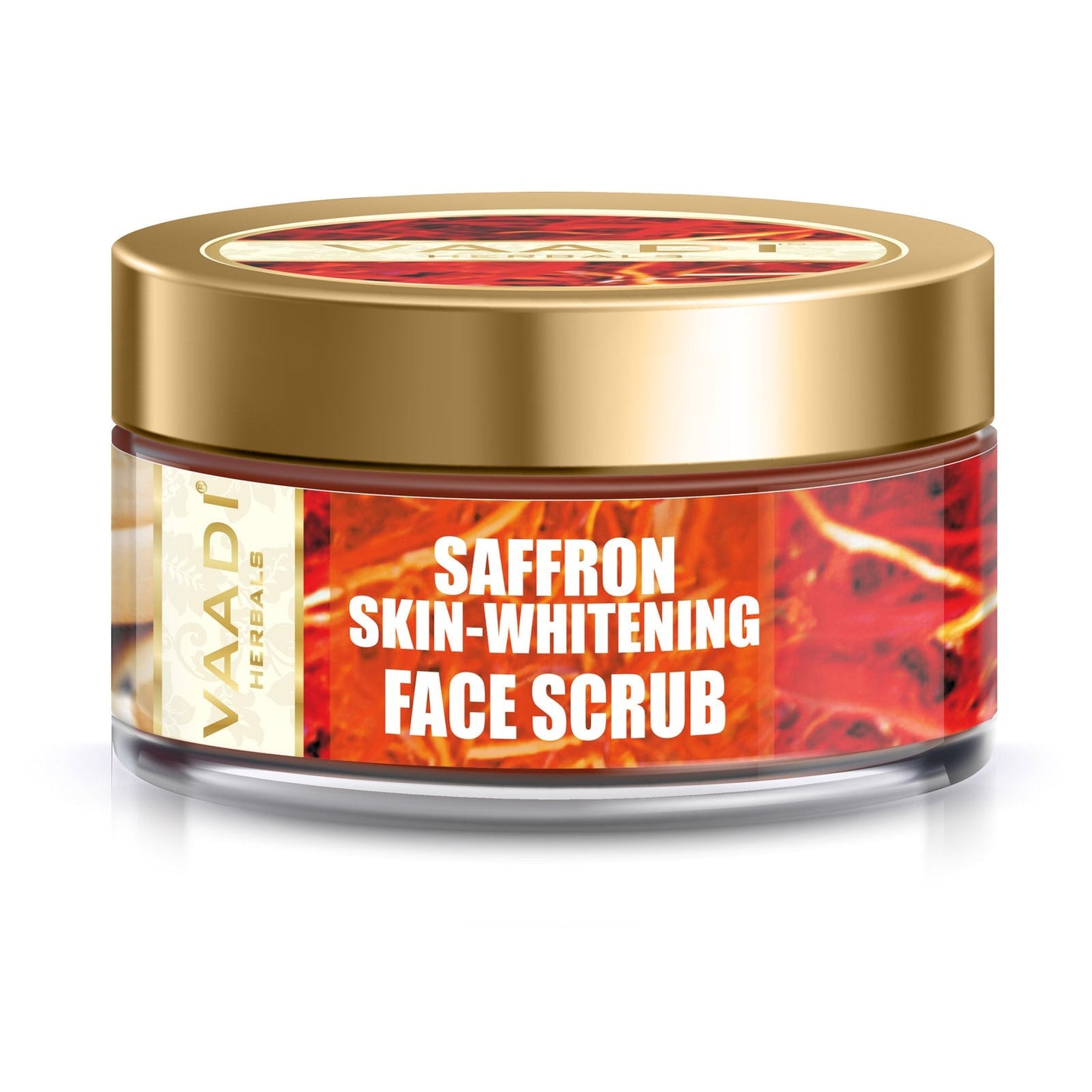 Skin Brightening Organic Saffron Scrub with Basil Oil & Shea Butter - Improves Complexion - Reduces Puffiness, Marks & Spots ( 50 gms/2 oz)