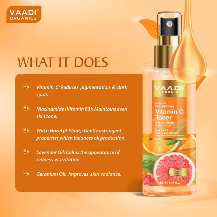 Vitamin C Toner with Niacinamide & Witch Hazel - Dark Spot & Skin Damage Control (110 ml/4 fl oz)