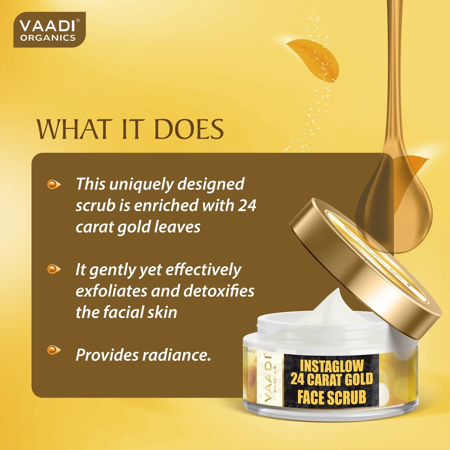24 Carat Gold Scrub with Sandalwood & Turmeric - Clears Oil & Impurities (50 gms / 2 oz)