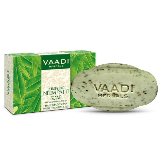 Organic Neem Soap with Pure Neem Leaves (Anti Bacterial) - Detoxifies Skin (75 gms / 2.7 oz)