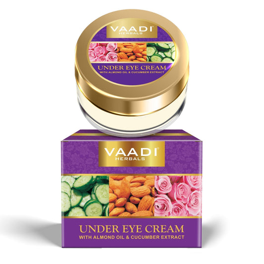 Under Eye Cream with Almond Oil & Cucumber Extract - Reduces Puffiness (30 gms /1.1 oz)