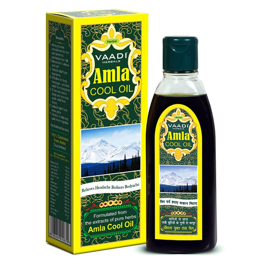 Amla Cool Oil with Brahmi - Strengthens and Nourishes Hair - Relieves Stress - Promotes Sound Sleep (200ml/7 fl oz)
