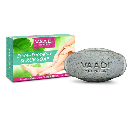Organic Elbow Foot Knee Scrub Soap with Almond & Walnut - Removes Dead Skin (75 gms / 2.7 oz)