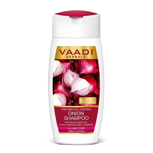 Organic Onion Shampoo with Black Seed Oil, Plant Keratin & PRO Vitamin B5 (110 ml/4 fl oz)