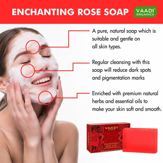 Enchanting Organic Rose Soap with Mulberry Extract - Anti Pigmentation Therapy (75 gms/2.7 oz)