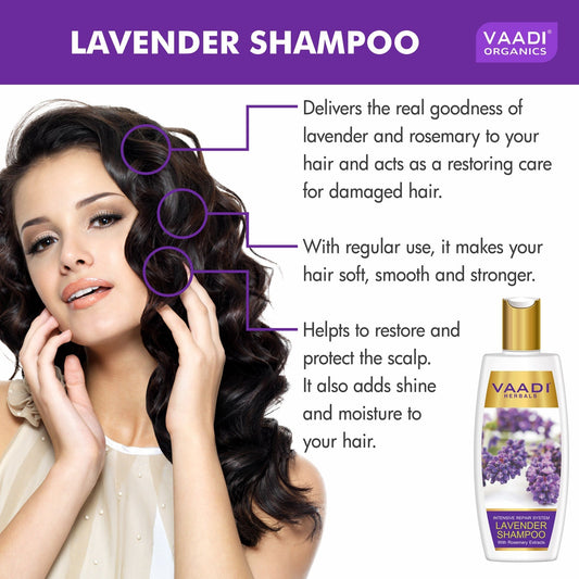 Intensive Repair Organic Lavender Shampoo with Rosemary Extract (3 x 350 ml/ 12 fl oz)