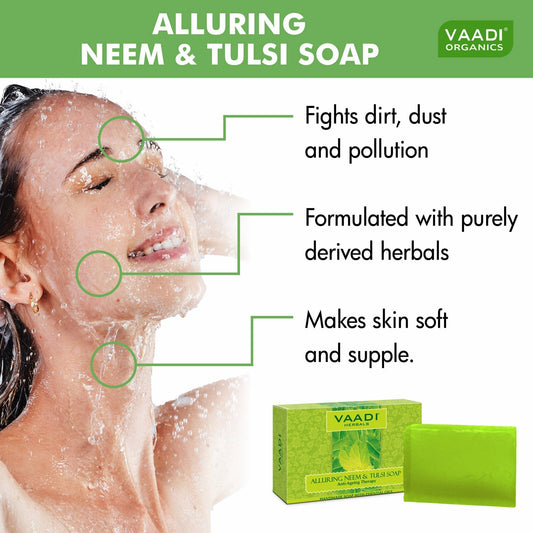 Organic Anti Bacterial Neem Tulsi Soap (3 x 75 gms / 2.7 oz)