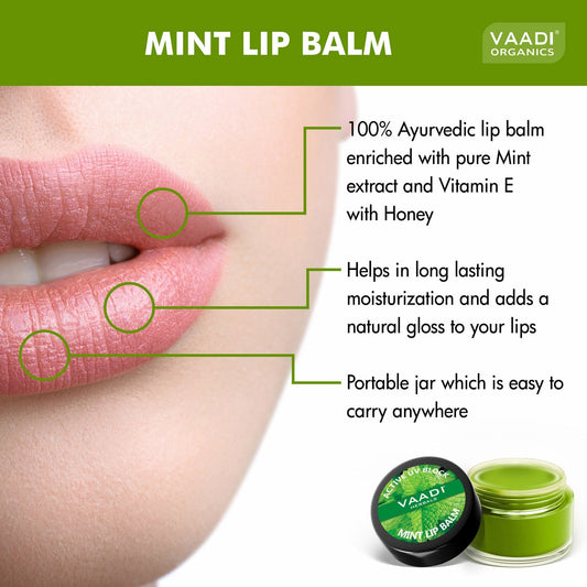 Ultra Moisturising Organic Mint Lip Balm (4 x 10 gms / 0.4 oz)