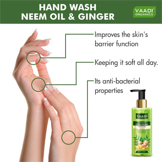 Anti-Bacterial Neem Oil & Ginger Hand Wash (250 ml / 8.5 oz)