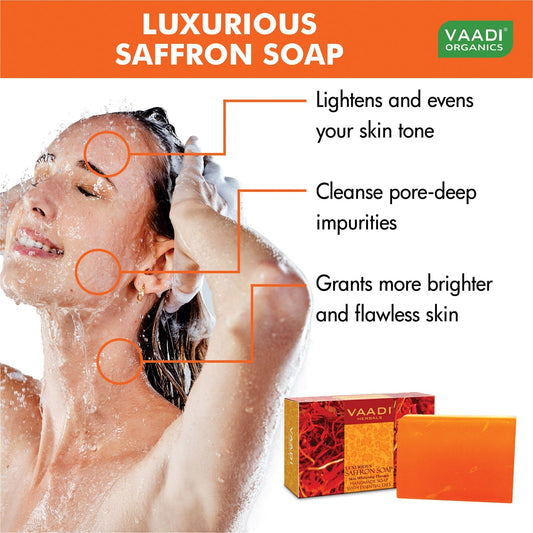 Luxurious Organic Saffron Soap - Skin Restoration Therapy - Evens Skin Tone (75 gms / 2.7 oz)
