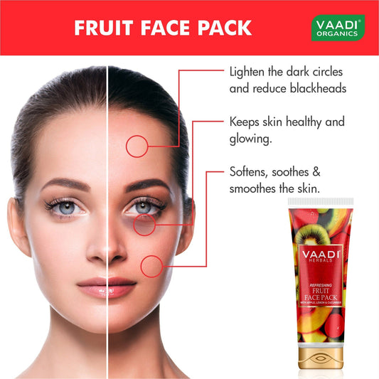 Refreshing Fruit Face Pack with Apple, Lemon & Cucumber - Protects & Revitalizes Skin  (120 gms/ 4.3 oz)
