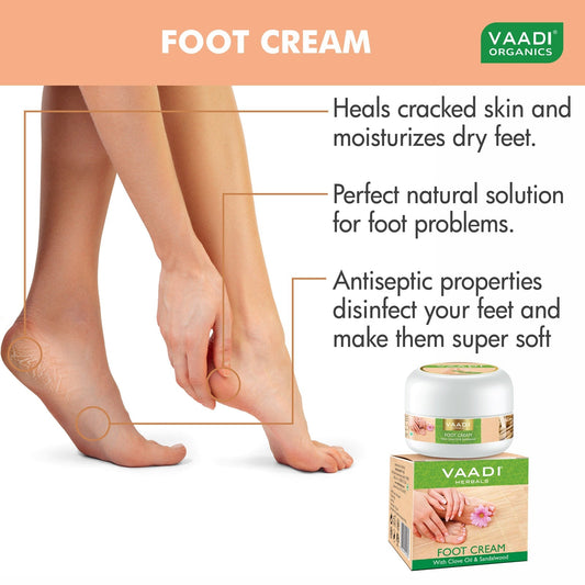 Foot Cream with Clove & Sandalwood Oil - Softens Dry & Cracked Feet (30 gms / 1.1 oz)