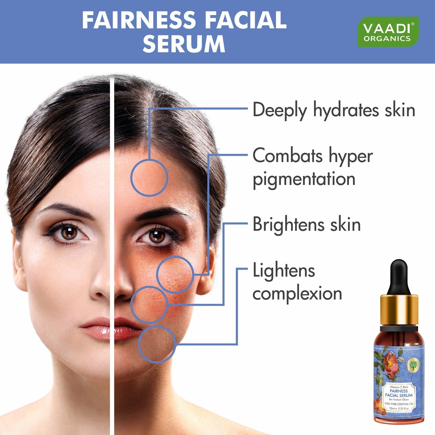 Vitamin C Facial Serum - Brightens Skin, Protects from Sun Damage (10 ml/ 0.33 oz)