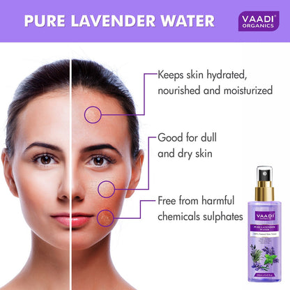 Pack of 2 Skin Toners - Lavender Water and Aloe Vera & Cucumber Mist - 100% Natural & Pure (2 x 250 ml / 8.5 fl oz)