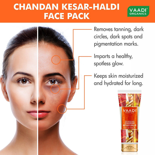 Saffron Sandalwood Face Pack - Removes Marks & Brightens Skin Tone - Rejuvenation & Protects Skin (120 gms/ 4.3 oz)