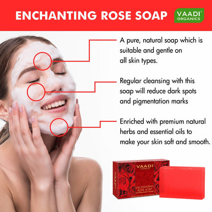 Enchanting Organic Rose Soap with Mulberry Extract - Anti Pigmentation Therapy (6 x 75 gms/2.7 oz)
