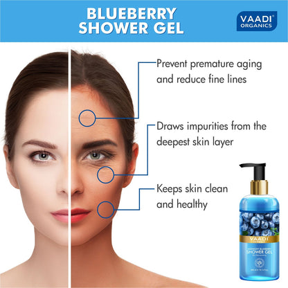 Midnight Organic Blueberry Shower Gel - Skin Tightening Therapy (300 ml / 10.2 fl oz)