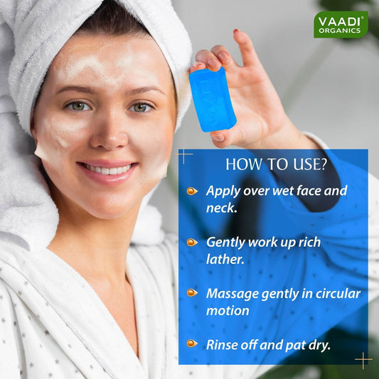 Organic Blueberry Facial Bar with Mint Extract & Olive Oil - Prevents Wrinkles (4 x 25 gms/0.9 oz)