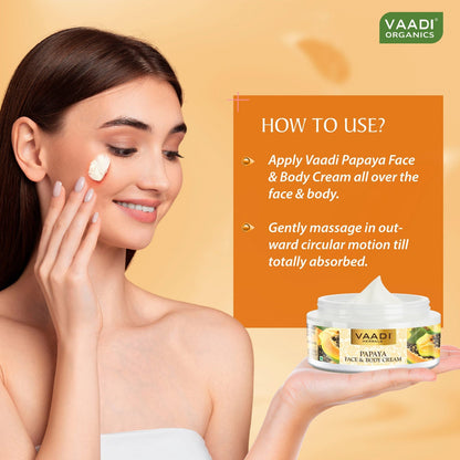 Papaya Face & Body Cream - Maintains Skin Elasticity - Keeps Skin Youthful (150 gms/ 5.3 oz)